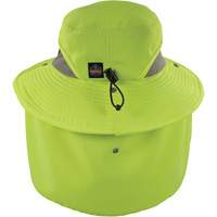 Chapeau de garde forestier 8934 Chill-Its avec prot&egrave;ge-nuque, petit/moyen, Lime haute visibilit&eacute; Quali-T-Solutions
