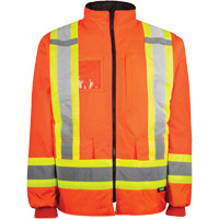 Manteau haute visibilit&eacute; 7-en-1, Polyester, Orange haute visibilit&eacute;, T-petit Quali-T-Solutions