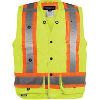 Veste haute visibilit&eacute; pour arpenteur, Orange haute visibilit&eacute;, Petit, Polyester Quali-T-Solutions