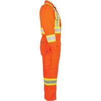 Salopette en canevas doubl&eacute;e haute visibilit&eacute;, Petit, Orange haute visibilit&eacute; Quali-T-Solutions