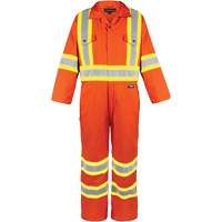 Combinaison non doubl&eacute;e haute visibilit&eacute;, Petit, Orange haute visibilit&eacute; Quali-T-Solutions