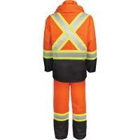 Ensemble de pluie haute visibilit&eacute; en tissu 150 deniers, Polyester, Petit, Orange haute visibilit&eacute; Quali-T-Solutions