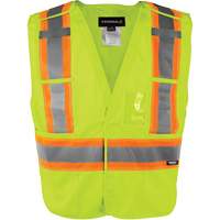 Gilet haute visibilit&eacute; &agrave; d&eacute;tachement rapide en 5 points, Orange haute visibilit&eacute;, Moyen/Petit, Polyester Quali-T-Solutions