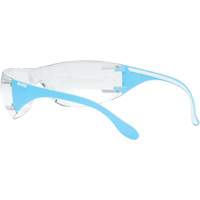 Adapt Lite Blue/White Safety Glasses, Clear Lens, Anti-Fog/Anti-Scratch, ANSI Z87+/Meets/Exceeds CSA Z94.3 Quali-T-Solutions