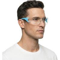 Adapt Lite Blue/White Safety Glasses, Clear Lens, Anti-Fog/Anti-Scratch, ANSI Z87+/Meets/Exceeds CSA Z94.3 Quali-T-Solutions