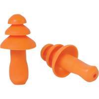Bouchons d'oreilles r&eacute;utilisable &agrave; triple bride en TPR orange SEALTEC TipGrip, Sans cordon, Vrac - Boîte, 26 dB dB NRR, Taille unique Quali-T-Solutions