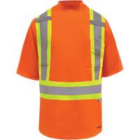 Viking&reg; Safety Bamboo Lined T-shirt, Polyester, Small, High Visibility Orange Quali-T-Solutions