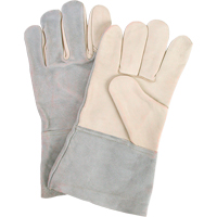 Gants de travail d'usage standard, Grand, Paume en Cuir fleur de vache Quali-T-Solutions