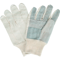 Gants de travail d'usage standard, Grand, Paume en Cuir de vache refendu Quali-T-Solutions
