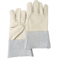 Standard-Duty Work Gloves, Large, Grain Cowhide Palm Quali-T-Solutions