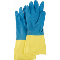 Gants deux tons NS53, Taille Moyen/8, 13" lo, N&eacute;opr&egrave;ne/Latex de caoutchouc, Doublure en Ouat&eacute;e, 28 mils Quali-T-Solutions