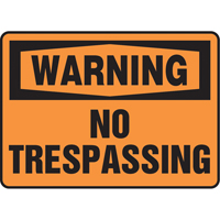 Enseigne  No Trespassing , 7" x 10", Vinyle, Anglais Quali-T-Solutions
