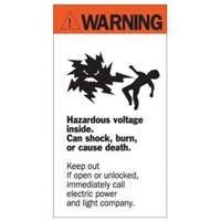 Enseigne Warning Hazardous Voltage, 8" x 4-1/2", Acrylique, Anglais avec pictogramme Quali-T-Solutions