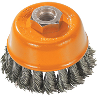 Knot-Twisted Wire Cup Brush, 3" Dia. x 5/8"-11 Arbor Quali-T-Solutions