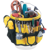 Organisateur pour seau &agrave; outils, 6" lo x 11" la x 12" h, Nylon, Noir/Jaune Quali-T-Solutions