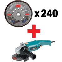 769F Flap Disc & Angle Grinder Kit, 5" x 7/8", Type 27, 40+ Grit, Ceramic Quali-T-Solutions