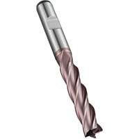 Fraise &agrave; embout droit, 5 mm dia., 68 mm lo, 4 cannelures, 6 mm tige, Acier rapide au cobalt Quali-T-Solutions