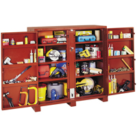 Jobsite Shelf Cabinet, Steel, 47.5 Cubic Feet, Red Quali-T-Solutions