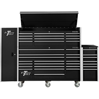 RX Series Side Cabinet, 3 Drawers, 19" W x 25" D x 61" H, Black Quali-T-Solutions