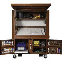 Field Office Jobsite Box, 33" W x 63" D x 80" H, Steel, Red Quali-T-Solutions