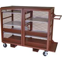 Mobile Mesh Cabinet, Steel, 49 Cubic Feet, Red Quali-T-Solutions