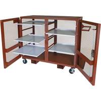 Mobile Mesh Cabinet, Steel, 49 Cubic Feet, Red Quali-T-Solutions