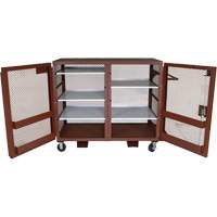 Mobile Mesh Cabinet, Steel, 49 Cubic Feet, Red Quali-T-Solutions