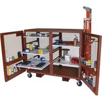 Mobile Mesh Cabinet, Steel, 49 Cubic Feet, Red Quali-T-Solutions