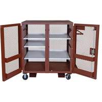 Mobile Mesh Cabinet, Steel, 37 Cubic Feet, Red Quali-T-Solutions