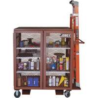Mobile Mesh Cabinet, Steel, 37 Cubic Feet, Red Quali-T-Solutions