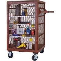 Mobile Mesh Cabinet, Steel, 22 Cubic Feet, Red Quali-T-Solutions