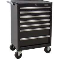 Chariot &agrave; outils industriel, 7 tiroirs, 27" la x 18-3/4" p x 39" h, Noir Quali-T-Solutions