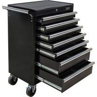 Chariot &agrave; outils industriel, 7 tiroirs, 27" la x 18-3/4" p x 39" h, Noir Quali-T-Solutions