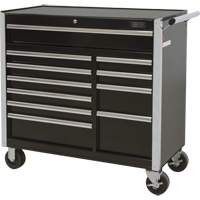 Chariot &agrave; outils industriel, 11 tiroirs, 41" la x 18-3/4" p x 39-1/3" h, Noir Quali-T-Solutions