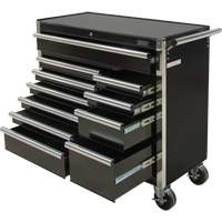 Chariot &agrave; outils industriel, 11 tiroirs, 41" la x 18-3/4" p x 39-1/3" h, Noir Quali-T-Solutions