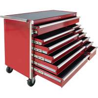 Chariot &agrave; outils industriel, 12 tiroirs, 56" la x 24-1/2" p x 38-1/8" h, Rouge Quali-T-Solutions