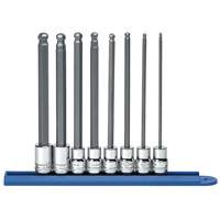 Long Ball End Metric Socket Set, Hex, 3/8" Drive, 8 Pcs Quali-T-Solutions