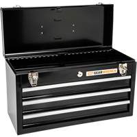 Boîte &agrave; outils portative, 20" la, 3 tiroirs, Noir Quali-T-Solutions