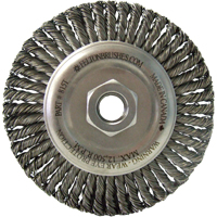Brosses m&eacute;talliques &agrave; touret, Dia. 5-7/8", Fils 0,02", Arbre 5/8"-11, Acier Quali-T-Solutions