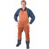 Tablier et jambi&egrave;res en cuir, Salopette &agrave; jambes fendues, 48" lo, Lava Brown Quali-T-Solutions