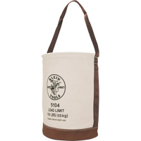 Seau avec fond en cuir, 17" h, Toile, Beige Quali-T-Solutions