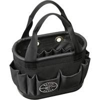 Seau a&eacute;rien &agrave; corps dur avec 29 poches, 14" lo x 10" h, Polyester, Noir Quali-T-Solutions