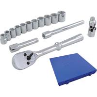 Jeu de douilles et accessoires, 15 Mcx, Prise de 3/8" Quali-T-Solutions