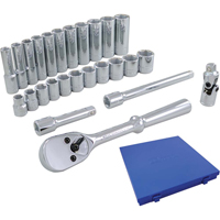 Jeu de douilles et accessoires, 26 Mcx, Prise de 3/8", Profond Quali-T-Solutions