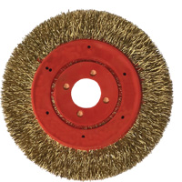 Brosse m&eacute;tallique &agrave; touret et &agrave; encapsulation partielle ne rejetant pas les fils, 3" dia., Fils 0,012", Arbre 1/4" Quali-T-Solutions