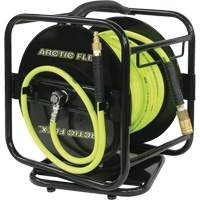 Manual Hose Reel with Hybrid Polymer Air Hose, Air, 1/4" x 100', Single Hose Quali-T-Solutions