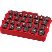 Jeu de douilles profondes 3/8" Shockwave Impact Duty Packout, 27 Mcx, Chocs, Prise de 1/2" Quali-T-Solutions
