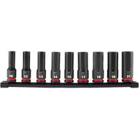 Jeu de douilles m&eacute;triques &agrave; 6 pans Shockwave Impact Duty, 9 Mcx, Chocs, Prise de 1/2", Profond Quali-T-Solutions
