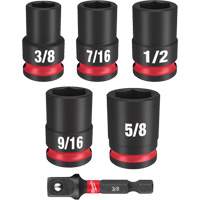 Jeu de douilles SAE &agrave; 6 pans Shockwave Impact Duty, 6 Mcx, Chocs, Prise de 3/8" Quali-T-Solutions