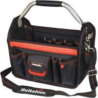 Porte-outils de 14" &agrave; dessus ouvert, Polyester balistique, Noir/Rouge Quali-T-Solutions